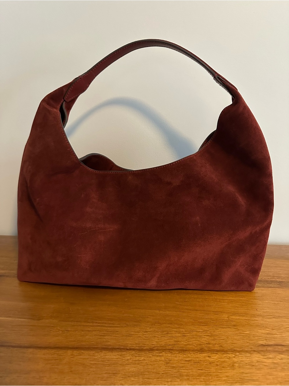 NWT Madewell Mylie Shoulder Bag Aged Wine Suede - Picture 4 of 12